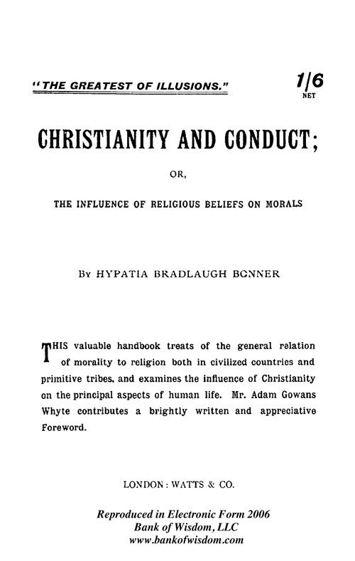 (image for) Christianity and Conduct.